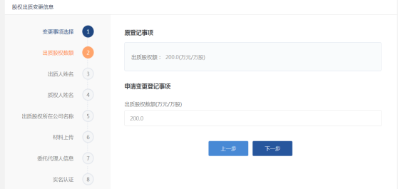 出質(zhì)股權(quán)數(shù)額頁(yè)面