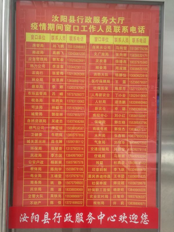 汝陽(yáng)縣行政服務(wù)中心電話