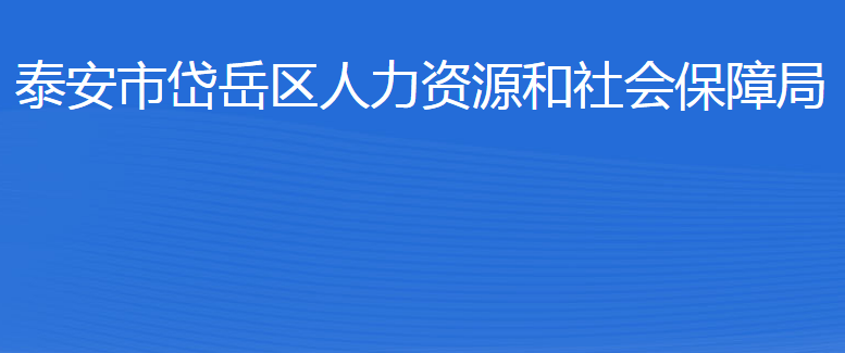 泰安市岱岳區(qū)人力資源和社會保障局